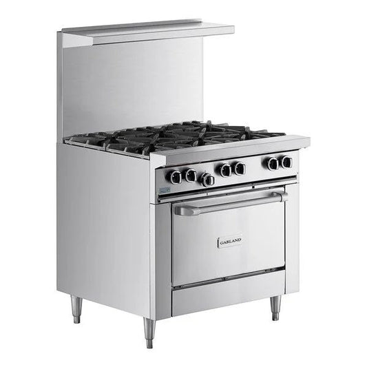 Garland G36-6R G Starfire Pro Series 36" Natural Gas 6 Burner Range with Space Saver Oven - Brand New