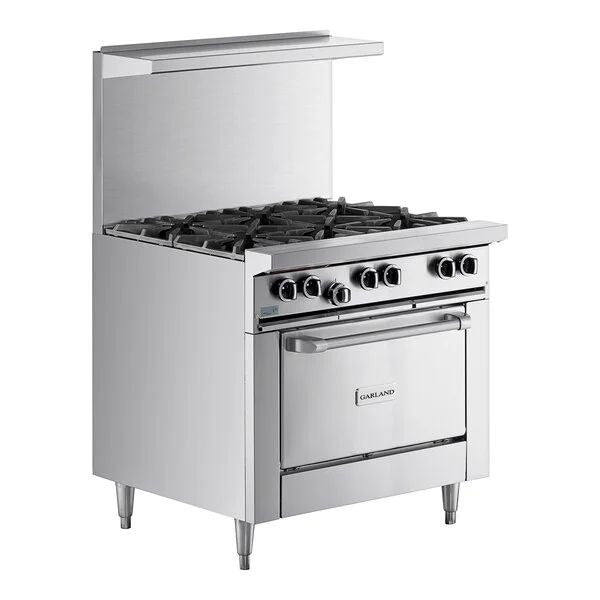 Garland G36-6R G Starfire Pro Series 36" Natural Gas 6 Burner Range with Space Saver Oven - Brand New